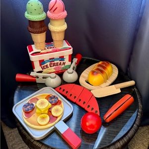 Wooden Ice Cream and Fruit Play Set